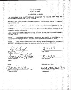 Icon of RES 23-03 Signed Solicit Bids For Applegate